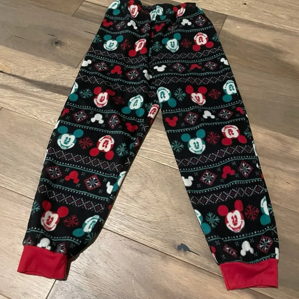 Disney Mickey Mouse Christmas Pajama Set Size 8 Black and Gray